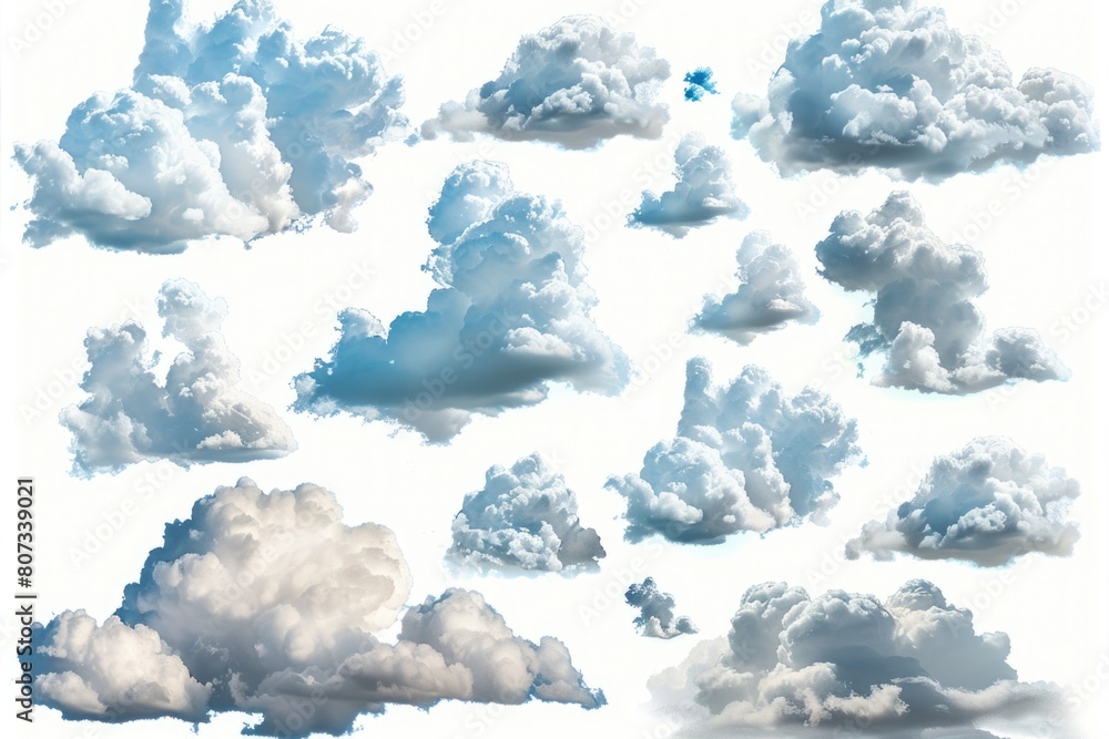 Aufkleber a bunch of clouds floating in the air, suitable for various design projects