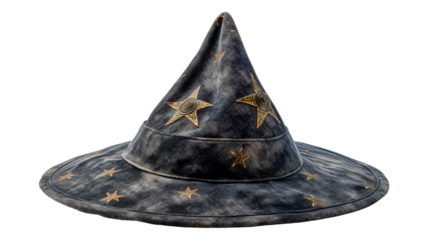 Wizard Hat isolated on transparent png background. Generative ai