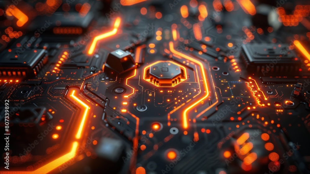 Poster close up of a computer circuit board