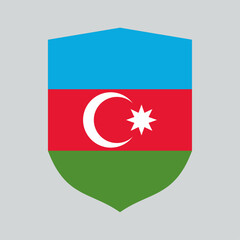 Azerbaijan Flag in Shield Shape Frame
