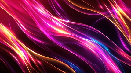 Neon shiny color lines background. Abstract colorful web template Geometric modern technology concept.