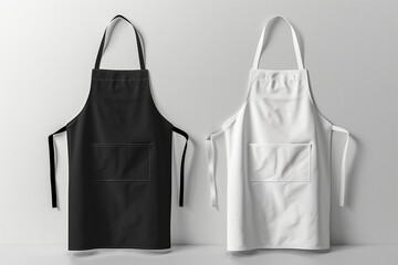 Black and White Aprons Side by Side