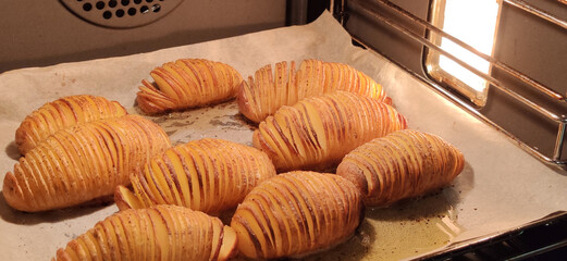 hasselback potatoes cooked in the oven