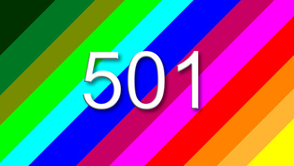 501 colorful rainbow background year number
