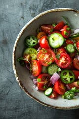 Traditional Greek Salad. Top view macro. Food Photography