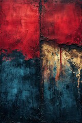 Vibrant Red and Blue Painting