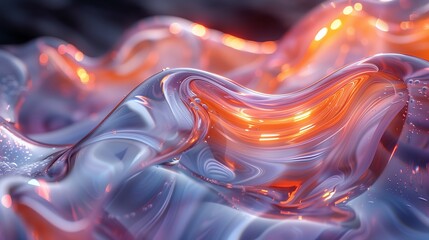 Obraz premium A close up of a liquid, organic shapes and curved lines, glass sculpture.