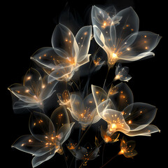 A beautiful bouquet of flowers with a golden glow