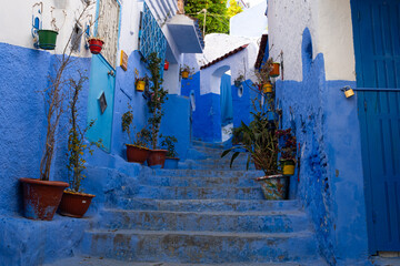 Glimpses of the blue city of Chefchaouen in Morocco