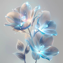 A beautiful bouquet of flowers with a blue hue