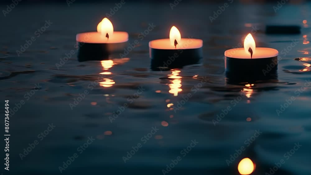 Poster as the evening breeze blew through the candles flickered and danced creating a sense of movement and