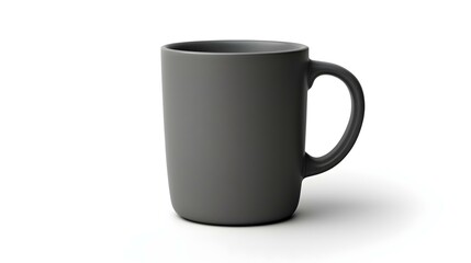 Anthracite Ceramic Mug on a white Background. Mockup Template with Copy Space