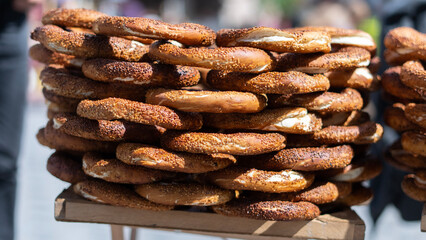 Turkish bagel with Turkish tea