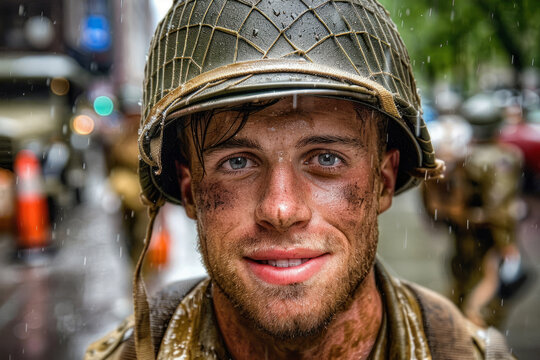 Image of historical reenactors dressed as WWII soldiers.