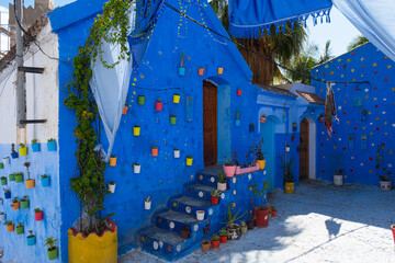 Glimpses of the blue city of Chefchaouen in Morocco