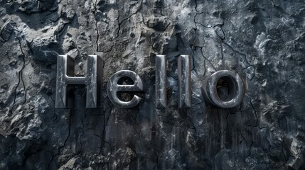 Grey Glossy Surface Hello concept art poster.