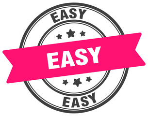 easy stamp. easy label on transparent background. round sign