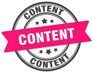 content stamp. content label on transparent background. round sign