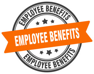 Obraz premium employee benefits stamp. employee benefits label on transparent background. round sign