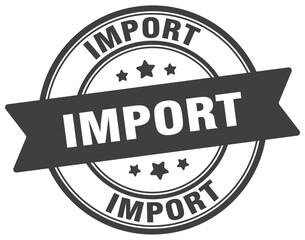 import stamp. import label on transparent background. round sign
