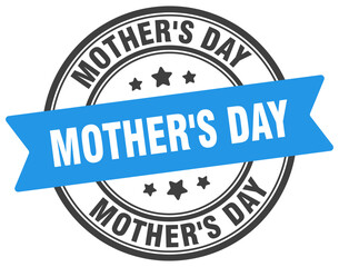 mother's day stamp. mother's day label on transparent background. round sign