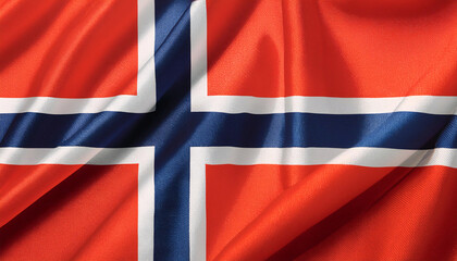 Obraz premium Realistic Artistic Representation of the Bouvet Island waving flag