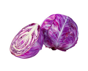 Obraz premium red cabbage isolated on white background