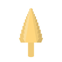 Titanium conical drill for metal isolated. Vector illustration