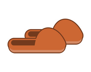 House slippers isolated. House shoes Vector illustration