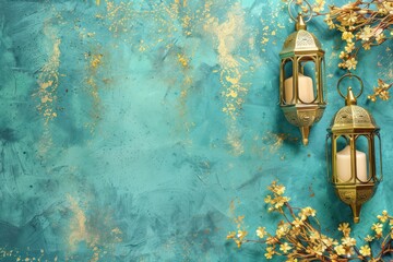 Background for Islamic New Year celebration. Copy space