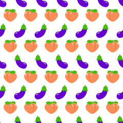 Eggplant and peach are symbols of sex pattern seamless. adults Background 18+