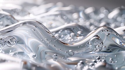 A close up of a liquid, organic shapes and curved lines, glass sculpture.