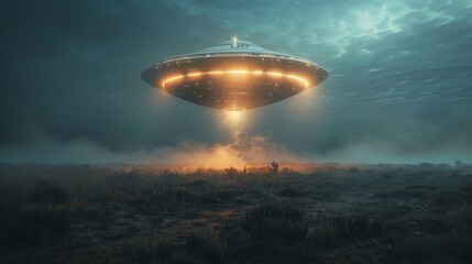 a ufo lands in a field at midnight, sparking the idea of a ufo world day celebration