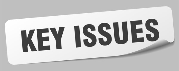 key issues sticker. key issues label