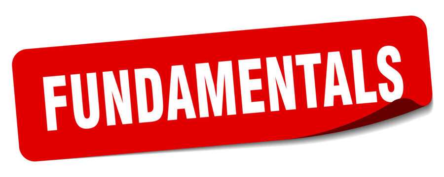 fundamentals sticker. fundamentals label