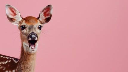 Obraz premium 驚いた顔のシカ