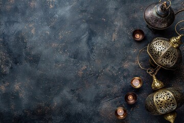 Background for Islamic New Year celebration. Copy space