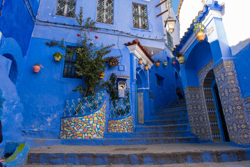 Glimpses of the blue city of Chefchaouen in Morocco