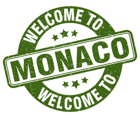 Welcome to Monaco stamp. Monaco round sign