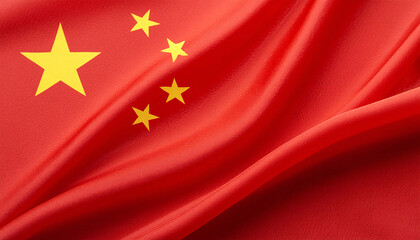 Realistic Artistic Representation of the China waving flag