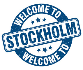 Welcome to Stockholm stamp. Stockholm round sign