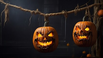 Haunted Harvest: Super moon and Glowing Jack-O-Lanterns