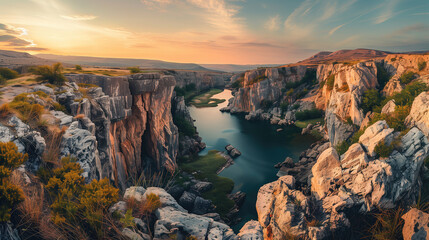 narrow inlets surrounded by steep cliffs, landscape