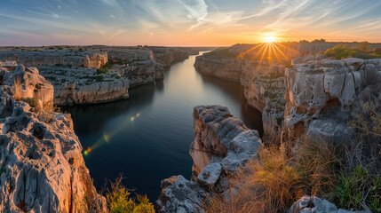 narrow inlets surrounded by steep cliffs, landscape