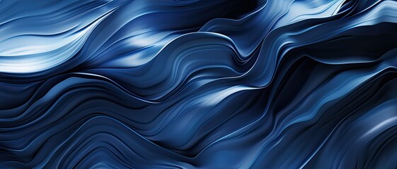 Obraz premium Abstract blue wave flowing texture background design