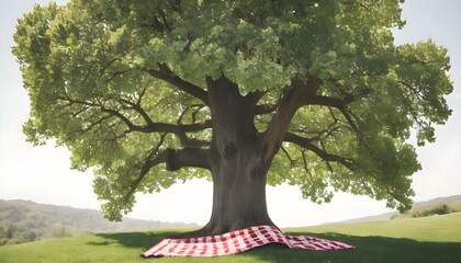 An icon of a tree with a picnic blanket spread ben upscaled 11