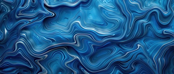 Fototapeta premium Blue abstract wavy swirl background design wallpaper