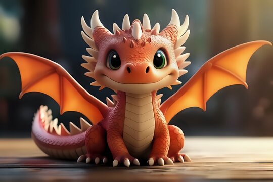 cute orange dragon 