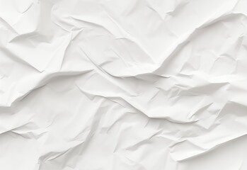 Fototapeta premium Seamless pattern white crumpled paper. AI generated