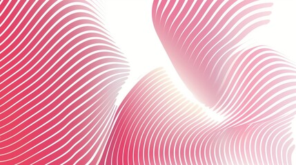 A pink gradient wavy lines pattern, vector graphic on white background, pink and red color scheme.